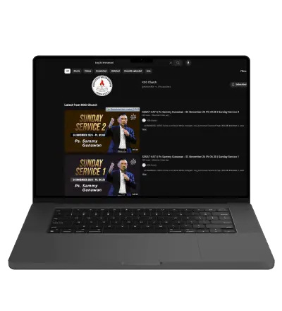 KOG Church streaming on laptop - Watch our services online